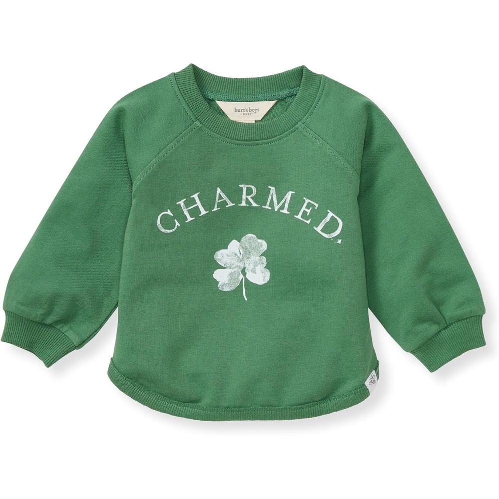 image:imageBurts Bees Baby babygirls Sweatshirt Lightweight Pull Over Sweater Organic Cotton Layering EssentialCharmed Sweatshirt