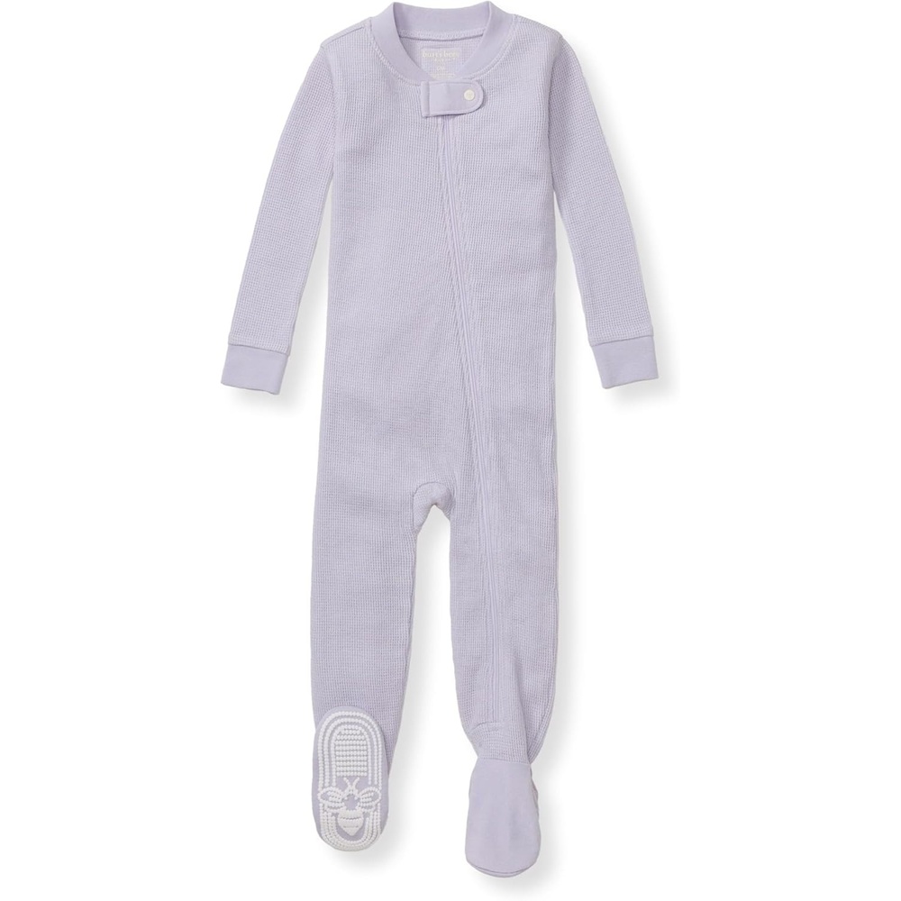 image:imageBurts Bees Baby unisexbaby Honeysoft Sleeper Pajamas Zip Front Nonslip Footed Footie Pjs Organic Cotton amp LyocellFlowering Lilac