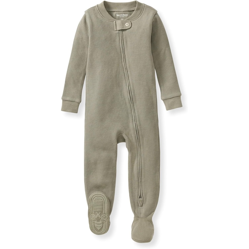 image:imageBurts Bees Baby unisexbaby Honeysoft Sleeper Pajamas Zip Front Nonslip Footed Footie Pjs Organic Cotton amp LyocellTranquility Thermal
