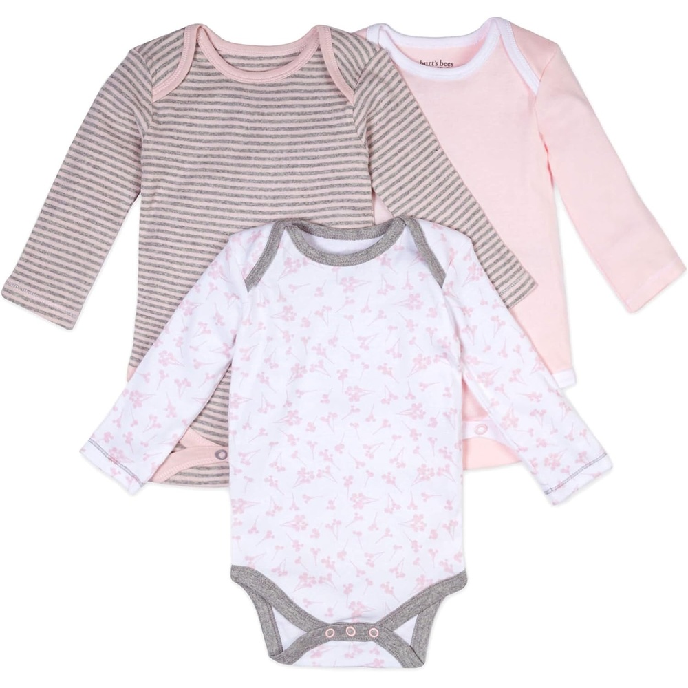 image:imageOrganic Baby Bodysuits 3Pack by Burts Bees BabyDusty Dandelions