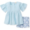 image:imageBurts Bees Baby Baby Girls Top and Shorts Set Tunic and Shorts Bundle 100 Organic CottonBlue Herizon