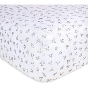 Burt’s Bees Baby – Fitted Crib Sheet, Girls Boys & Unisex 100% Organic Cotton Crib Sheet for Standard Crib & Toddler Mattresses(Grey Bees)