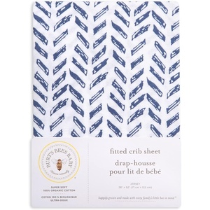 Burt’s Bees Baby – Fitted Crib Sheet, Girls Boys & Unisex 100% Organic Cotton Crib Sheet for Standard Crib & Toddler Mattresses(Indigo Pattern)