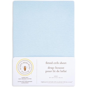 Burt’s Bees Baby – Fitted Crib Sheet, Girls Boys & Unisex 100% Organic Cotton Crib Sheet for Standard Crib & Toddler Mattresses(Light Blue Solid)
