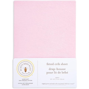 Burt’s Bees Baby – Fitted Crib Sheet, Girls Boys & Unisex 100% Organic Cotton Crib Sheet for Standard Crib & Toddler Mattresses(Pink Solid)