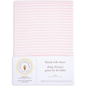 Burt’s Bees Baby – Fitted Crib Sheet, Girls Boys & Unisex 100% Organic Cotton Crib Sheet for Standard Crib & Toddler Mattresses(Pink Stripe)