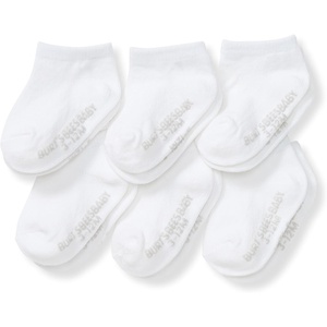 Burt’s Bees Baby Baby Girls’ Ankle Socks with Non-Slip Grips, Organic Soft Cotton Toddler Socks Baby Essential, 6-Pack(Cloud Ankle Socks)