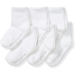 Burt’s Bees Baby Baby Girls’ Ankle Socks with Non-Slip Grips, Organic Soft Cotton Toddler Socks Baby Essential, 6-Pack(Cloud Crew Socks)