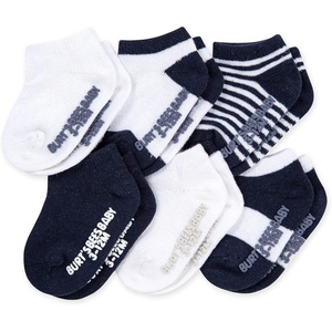 Burt’s Bees Baby Baby Girls’ Ankle Socks with Non-Slip Grips, Organic Soft Cotton Toddler Socks Baby Essential, 6-Pack(Navy Blue Multi)
