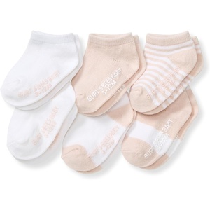 Burt’s Bees Baby Baby Girls’ Ankle Socks with Non-Slip Grips, Organic Soft Cotton Toddler Socks Baby Essential, 6-Pack(Pastel Pink)