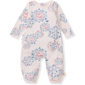 Burt’s Bees Baby Baby Girls’ Jumpsuit, 100% Organic Cotton One-piece Long Sleeve Ruffle Outfit Coverall(Homemade Snowflakes)