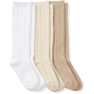 Burt’s Bees Baby Baby Girls’ Knee High Organic Cotton Cable Knit(Oat Multi)