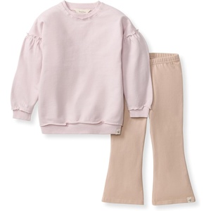 Burt’s Bees Baby Baby Girls Long Sleeve Top and Pant Set, 100% Organic Cotton Outfit(Soft Violet)