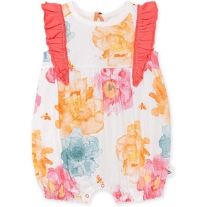 Burt’s Bees Baby Baby Girls Romper – 100% Organic Cotton, One-Piece Shortall Girl Outfit(Spring Peonies)