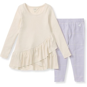 Burt’s Bees Baby Baby Girls Top and Pant Set, Tunic and Leggings Bundle, 100% Organic Cotton(Window Plaid)