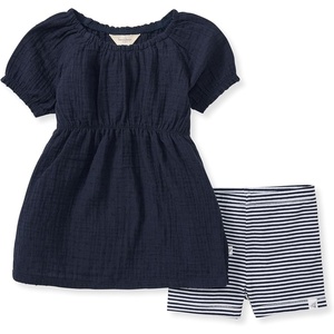 Burt’s Bees Baby Baby Girls’ Top and Shorts Set, Tunic and Shorts Bundle, 100% Organic Cotton(Midnight)