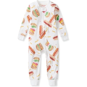 Burt’s Bees Baby Baby Sleeper Pjs, Honeysoft Lyocell Jersey Pajamas, Footless One-piece Zip-up, Snug Fit Pajamas(Hot Dogs & Hamburgers)