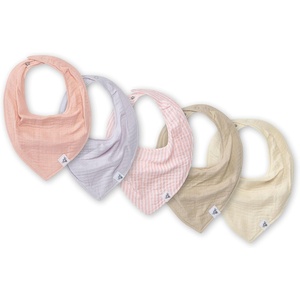 Burt’s Bees Baby Bandana Bib Set with Snap Closure(Pink Sand)