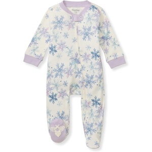 Burt’s Bees Baby Boys Footless Pajamas, Sleep and Play Loose Fit, 100% Organic Cotton Soft One-piece PJs(Snowflake Flurries)