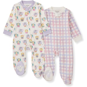 Burt’s Bees Baby Boys Footless Pajamas, Sleep and Play Loose Fit, 100% Organic Cotton Soft One-piece PJs(Swiss Chalet)