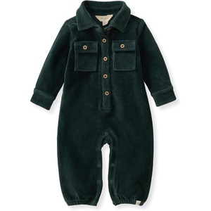 Burt’s Bees Baby Boys Jumpsuit, 100% Organic Cotton One-piece, Long Sleeve Button Down Coverall(Green Corduroy)