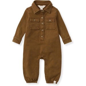 Burt’s Bees Baby Boys Jumpsuit, 100% Organic Cotton One-piece, Long Sleeve Button Down Coverall(Hunter Button Down)