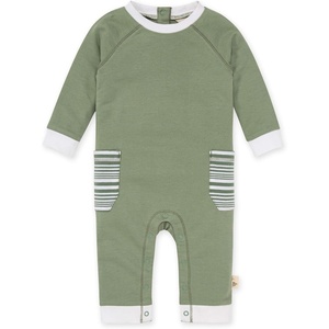 Burt’s Bees Baby Boys Jumpsuit, 100% Organic Cotton One-piece Long Sleeve Coverall(Green Bay Pocket)