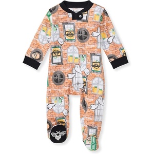 Burt’s Bees Baby Boys Sleep and Play PJs, 100% Organic Cotton One-Piece Zip Front Romper Jumpsuit Pajamas(Haunted Castle)