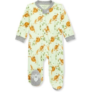 Burt’s Bees Baby Boys Sleep and Play PJs, 100% Organic Cotton One-Piece Zip Front Romper Jumpsuit Pajamas(Hoppin Joey)