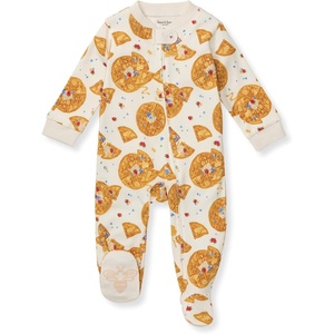 Burt’s Bees Baby Boys Sleep and Play PJs, 100% Organic Cotton One-Piece Zip Front Romper Jumpsuit Pajamas(Waffle Sundae)