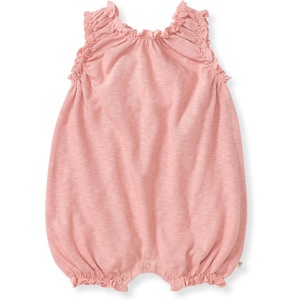 Burt’s Bees Baby Girls Bubble Romper, 100% Organic Cotton One-piece Shortall and Layette Girl Outfit(Cherry Chunky Slub)