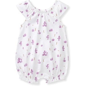 Burt’s Bees Baby Girls Bubble Romper, 100% Organic Cotton One-piece Shortall and Layette Girl Outfit(Desert Life)