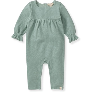 Burt’s Bees Baby Girls Long Sleeve Jumpsuit, 100% Organic Cotton One-Piece Outfit Coverall(Jade Chunky Slub)