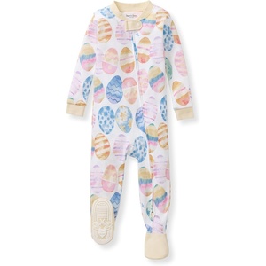 Burt’s Bees Baby Girls Sleeper Pajamas, 100% Organic Cotton, One-piece PJs, Diagonal Zip Up Jumpsuit, Snug Fit Footie(Easter Eggs)