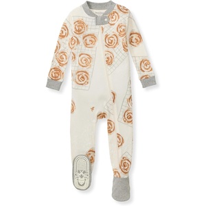 Burt’s Bees Baby Girls Sleeper Pajamas, 100% Organic Cotton, One-piece PJs, Diagonal Zip Up Jumpsuit, Snug Fit Footie(Gooey Cinnamon Rolls)