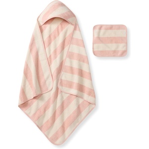Burt’s Bees Baby Hooded Woven Terry Towels Organic Cotton, Unisex Bath Essentials, Soft Nursery Towel for Infants, Toddlers, Kids(Pink Sand)