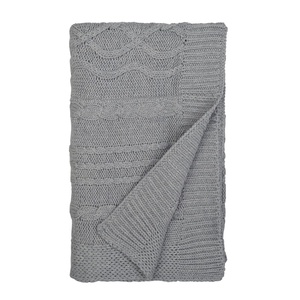 Burts Bees Baby Infant Blanket, Cable Knit, Made with 100% Soft Breathable Organic Cotton, Nursing Blankets, Machine Wash Baby Newborn Essentials, Size 30 x 40 Inch(Heather Grey)