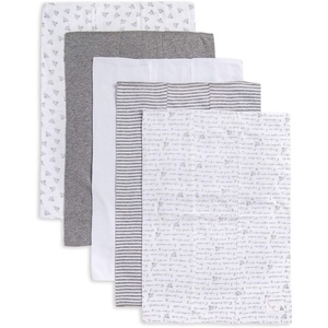 Burts Bees Baby Infant Burp Cloths, 100% Organic Cotton Extra Absorbent Soft Fabric Drool Cloths, 5-Pack Newborn Must-Have Essential Large Burping Cloths, One Size 17 x 11.75 Inches(5-Pack)