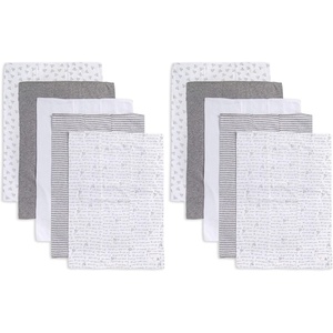 Burts Bees Baby Infant Burp Cloths, 100% Organic Cotton Extra Absorbent Soft Fabric Drool Cloths, 5-Pack Newborn Must-Have Essential Large Burping Cloths, One Size 17 x 11.75 Inches(10-Pack)