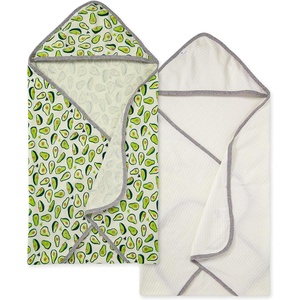 Burt’s Bees Baby Infant Hooded Towels, Organic Cotton, Unisex Bath Essentials, Nursery Towel with Hood Set, 29 x 29 in, 2-Pack(Avo-crazy)
