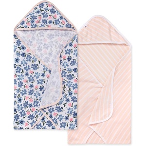 Burt’s Bees Baby Infant Hooded Towels, Organic Cotton, Unisex Bath Essentials, Nursery Towel with Hood Set, 29 x 29 in, 2-Pack(Botanical Gardens)