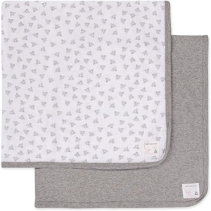 Burt’s Bees Baby Infant Receiving Blankets, Made with 100% Organic Cotton, Stretchy and Soft Honey Bee Newborn Swaddle Blanket – Size 29 x 29 Inches – 2 Pack Set(Heather Grey)