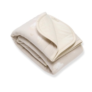 Burts Bees Baby Infant Reversible Blankets 100% Organic Cotton GOTS Certified – A-Bee-C Prints with Quilting Pattern Soft Nursery Blanket with 100% Polyester Fill for Size 30 x 40 Inch(Good Night Sky)