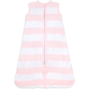 Burt’s Bees Baby Infant Wearable Blanket, Organic Cotton Unisex Beekeeper – Light Weight 0.5 TOG or Medium Weight 1.5 TOG(Rugby Stripe Blossom)