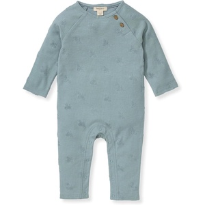 Burt’s Bees Baby Jumpsuit, 100% Organic Cotton One-piece Outfit Coverall With Hat(Blue Raised Bee)