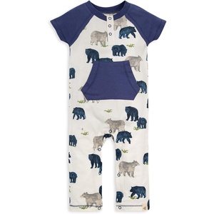 Burt’s Bees Baby Jumpsuit, 100% Organic Cotton One-piece Outfit Coverall With Hat(Friendly Bears)