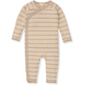 Burt’s Bees Baby Jumpsuit, 100% Organic Cotton One-piece Outfit Coverall With Hat(Raised Stripe Tan)