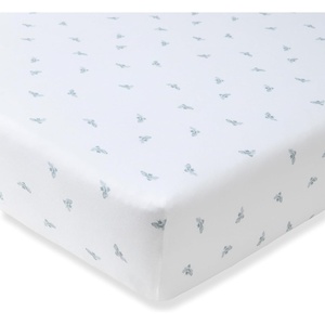 Burt’s Bees Baby Organic Cotton Fitted Crib Sheet, Breathable Baby Bedding, Infant and Toddler Bed Sheet for Boys and Girls(Blue Golden Bee)