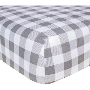 Burt’s Bees Baby Organic Cotton Fitted Crib Sheet, Breathable Baby Bedding, Infant and Toddler Bed Sheet for Boys and Girls(Grey Buffalo Check)