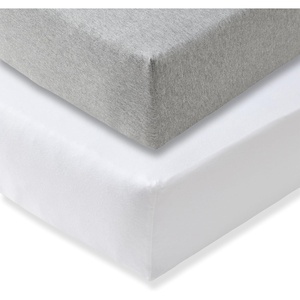 Burt’s Bees Baby Organic Cotton Fitted Crib Sheet, Breathable Baby Bedding, Infant and Toddler Bed Sheet for Boys and Girls(Heather Grey 2-pk)